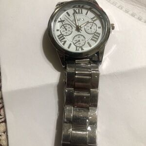 Silver Stainless Steel Roman Numeral Watch